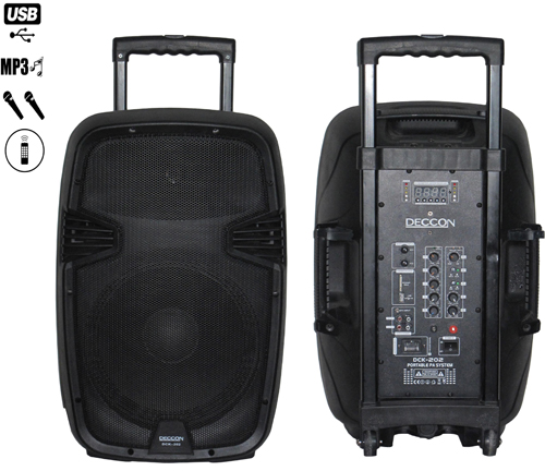 DECCON AK15 201 15นิ้ว ตู้ลำโพงล้อลาก มีบูลทูธ  Portable Amplifier With Speaker