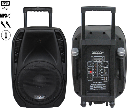DECCON DCK501BR 15 นิ้ว (AK15 201) ตู้ลำโพงล้อลาก มีบูลทูธ Portable Amplifier With Speaker
