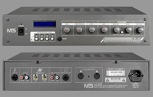 NTS NTS DC 10S ชุดจ่ายไฟและควบคุมไมค์ระบบดิจิตอล Wired Conference System Digital